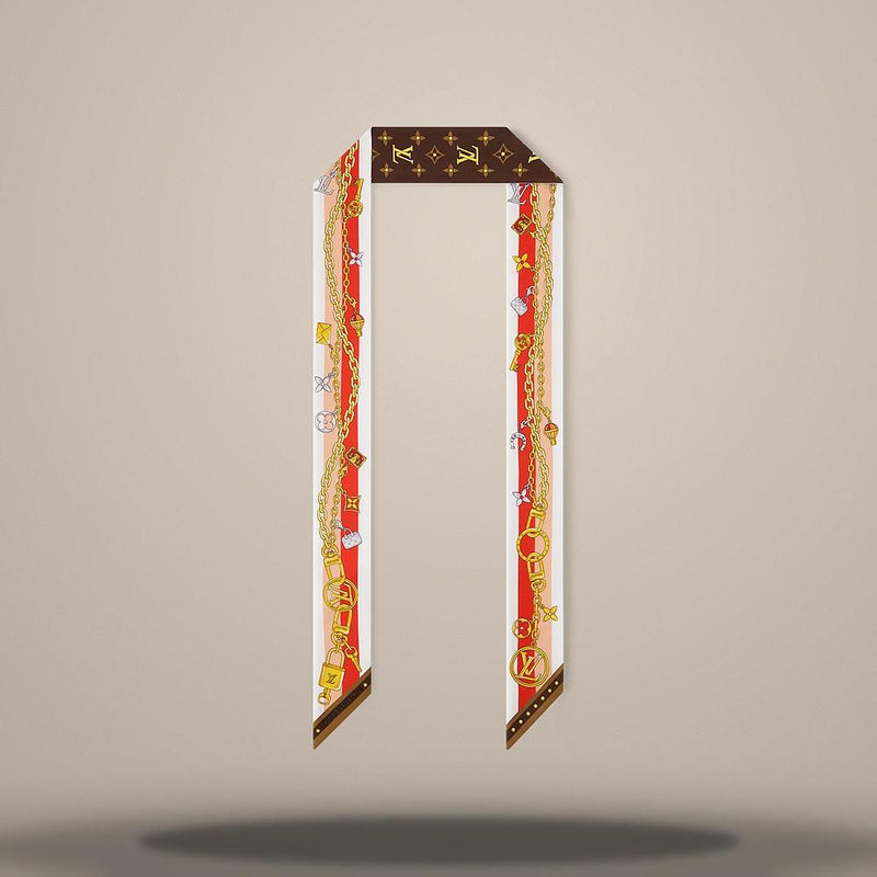 Louis Vuitton K Charm Bandana Brown Scarf