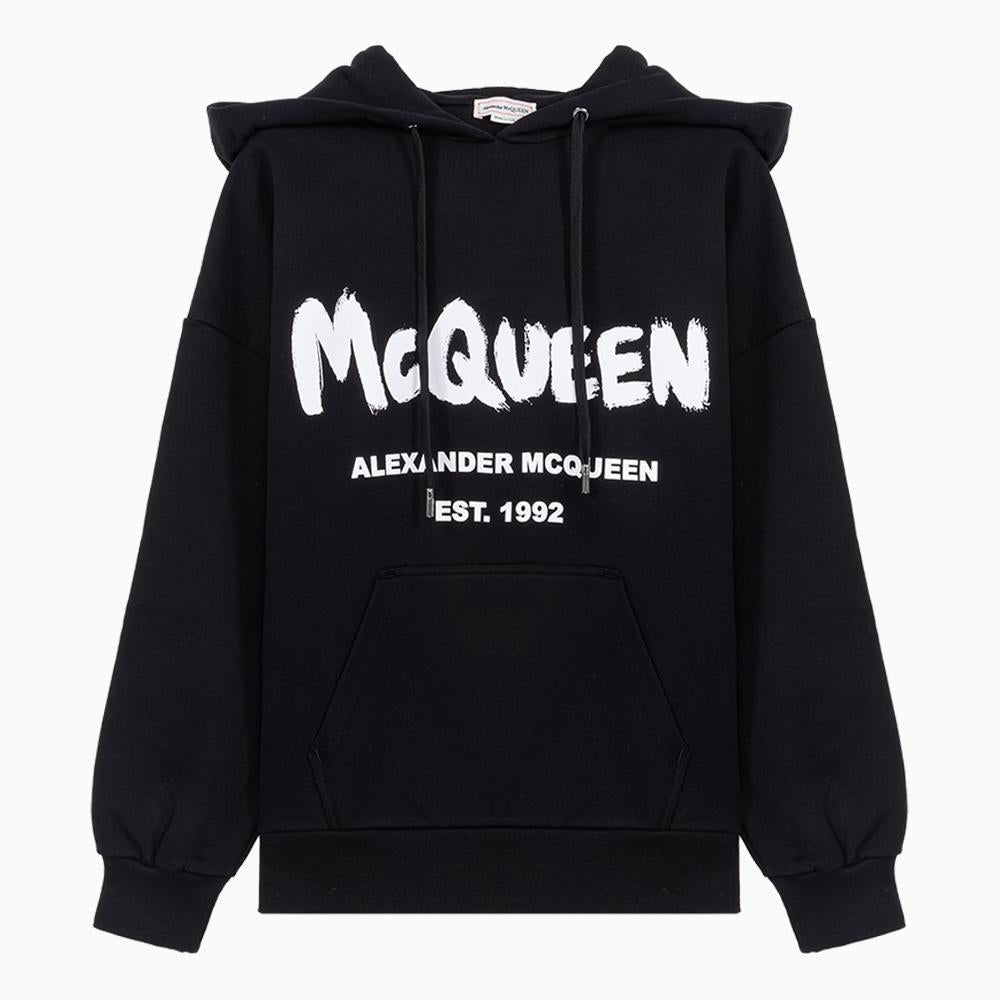 Alexander Mcqueen Graffiti Logo Print Black Women’s Hoodie