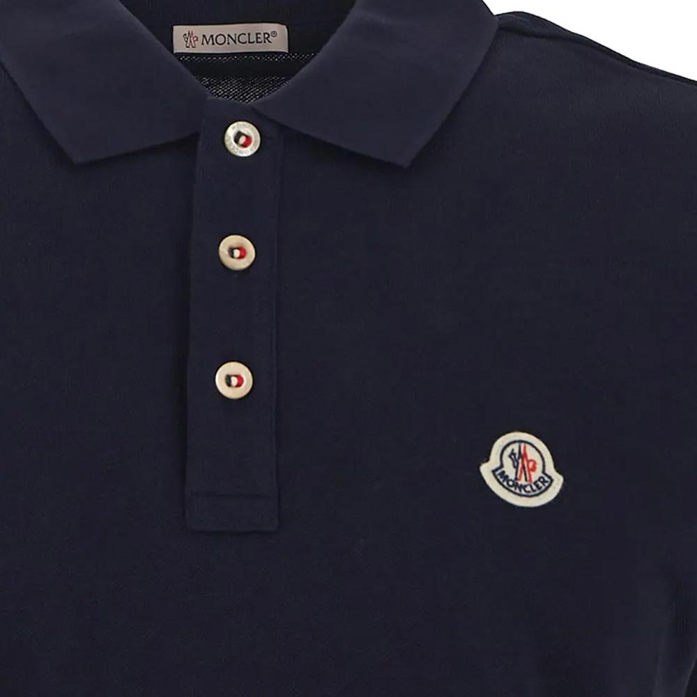 Moncler Navy Logo Patch Polo Shirt for Men 8A000 30 84556 77X