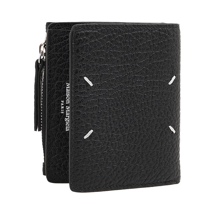 Maison Margiela Unisex Leather Flap Bifold Wallet Black