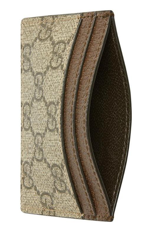 GUCCI Ophidia GG Card Holder Beige Ebony Unisex 523159 96IWG 8745