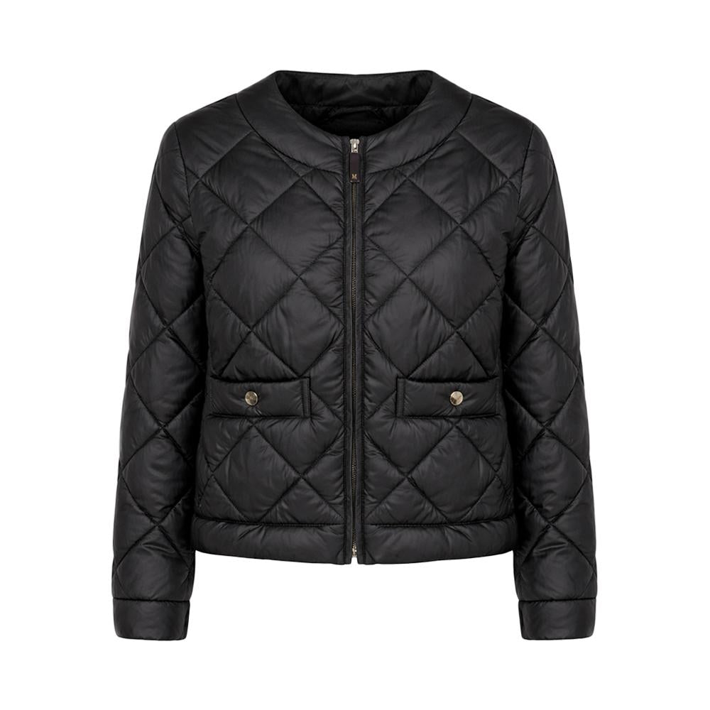Max Mara Black Crewneck Lightweight Padded Jacket 261948 1014 002