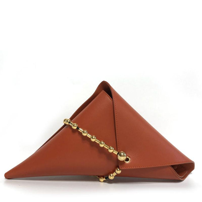 Bottega Veneta Light Calf Leather Triangle Clutch 666699