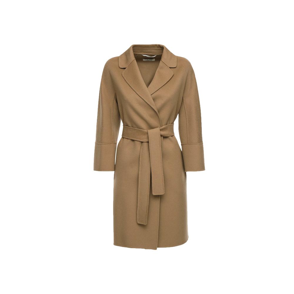 Max Mara Women's Camel Wool Belted Coat 2390160439 045