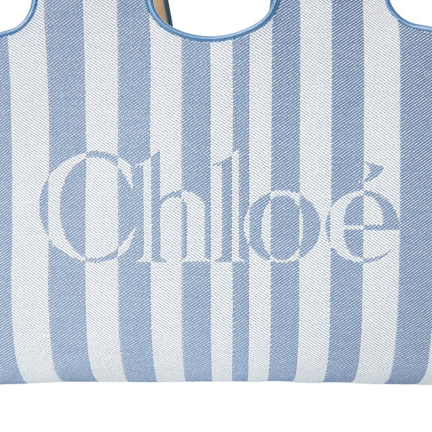 Chloe East-West Striped Tote Bag