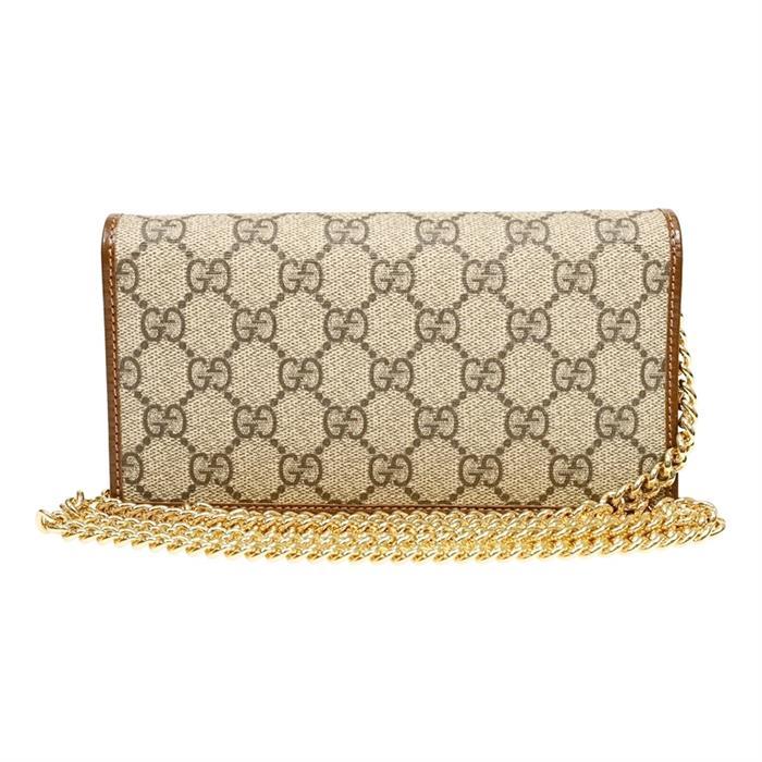 GUCCI Horsebit 1955 Chain Mini Crossbody Shoulder Bag Brown Leather