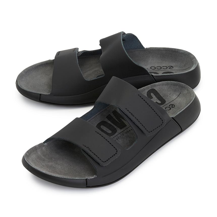 ecco Cosmo Women’s Leather Slide Sandals Black Slippers