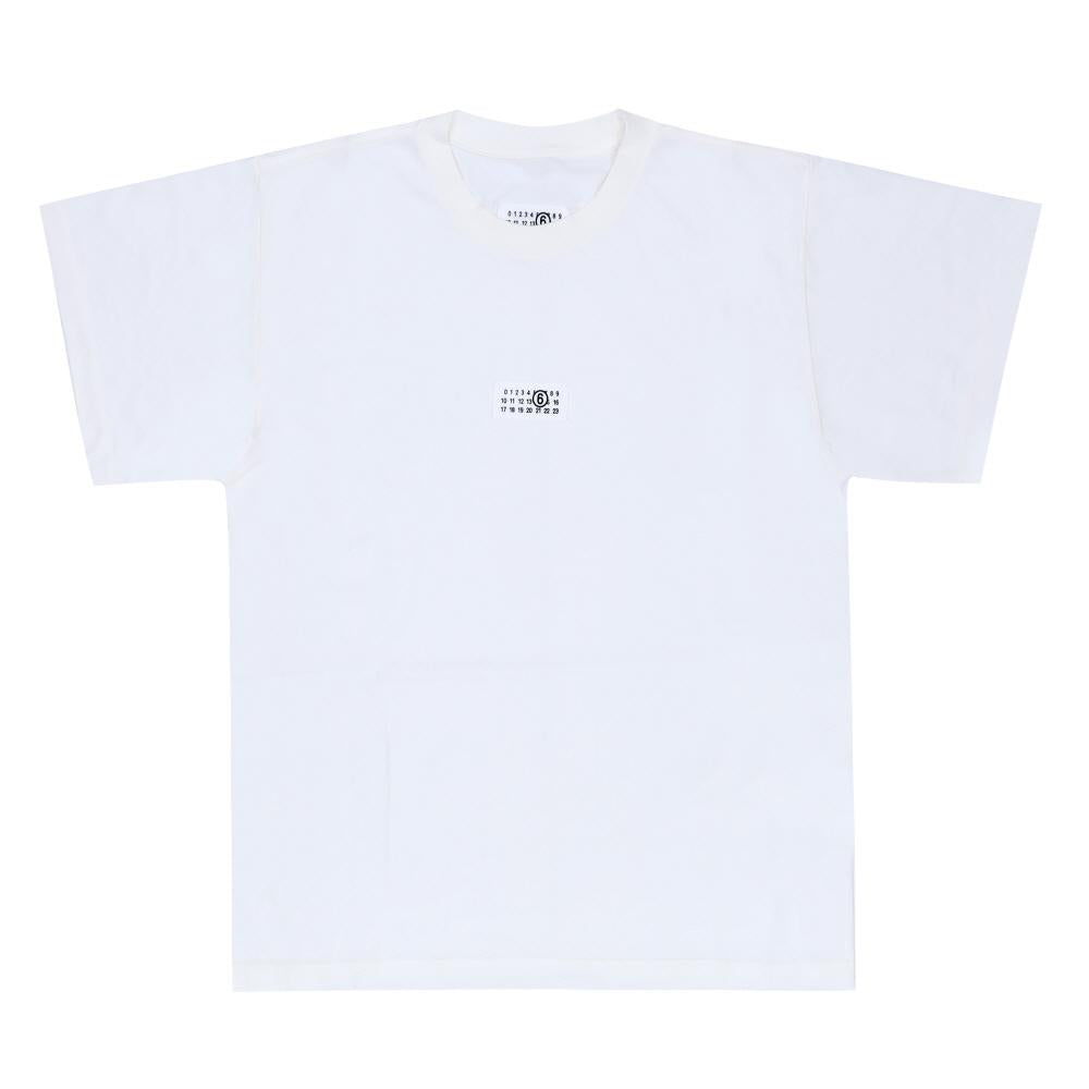 Maison Margiela Number Logo Patch Short Sleeve T-Shirt White Women