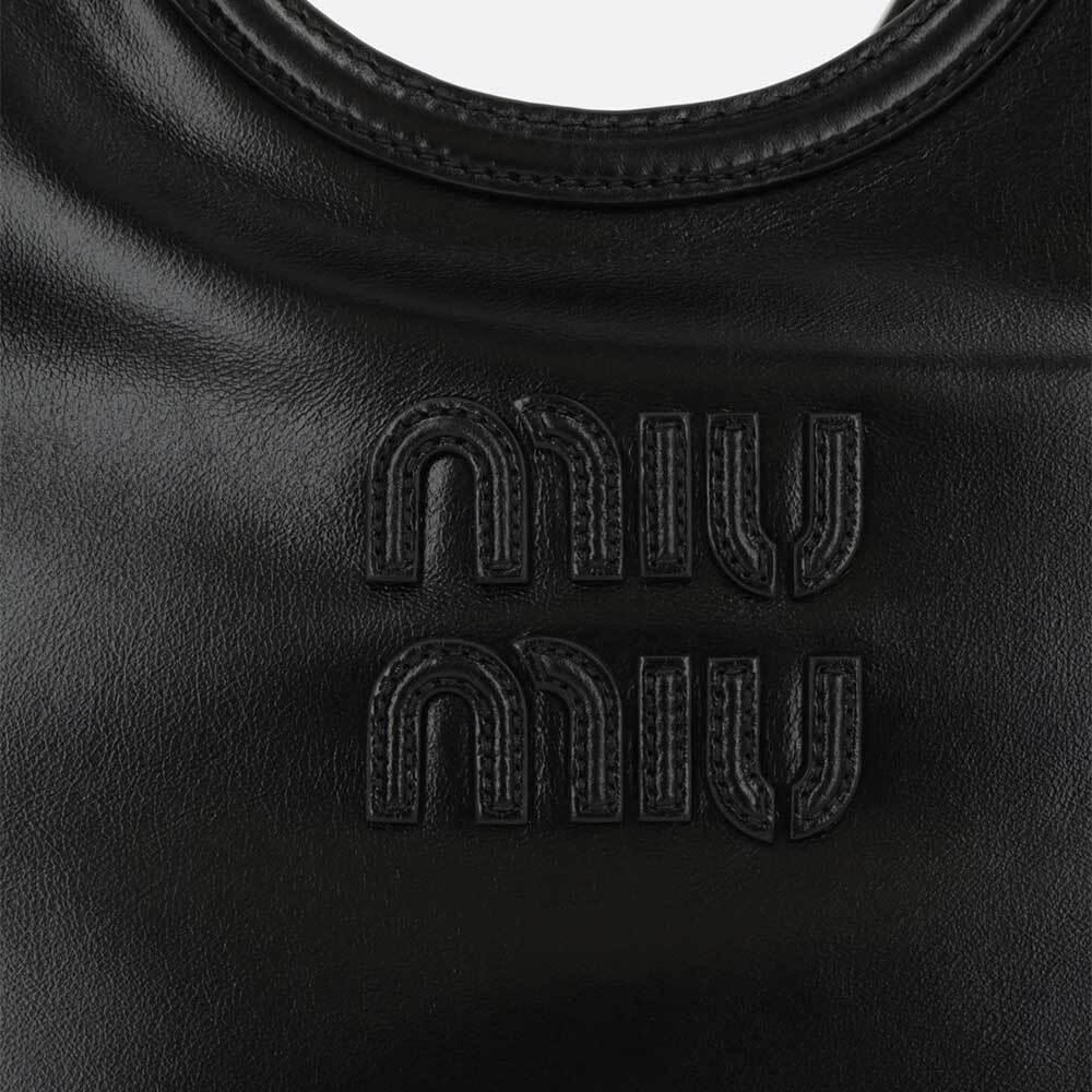 Miu Miu Ivy Leather Tote Bag Black