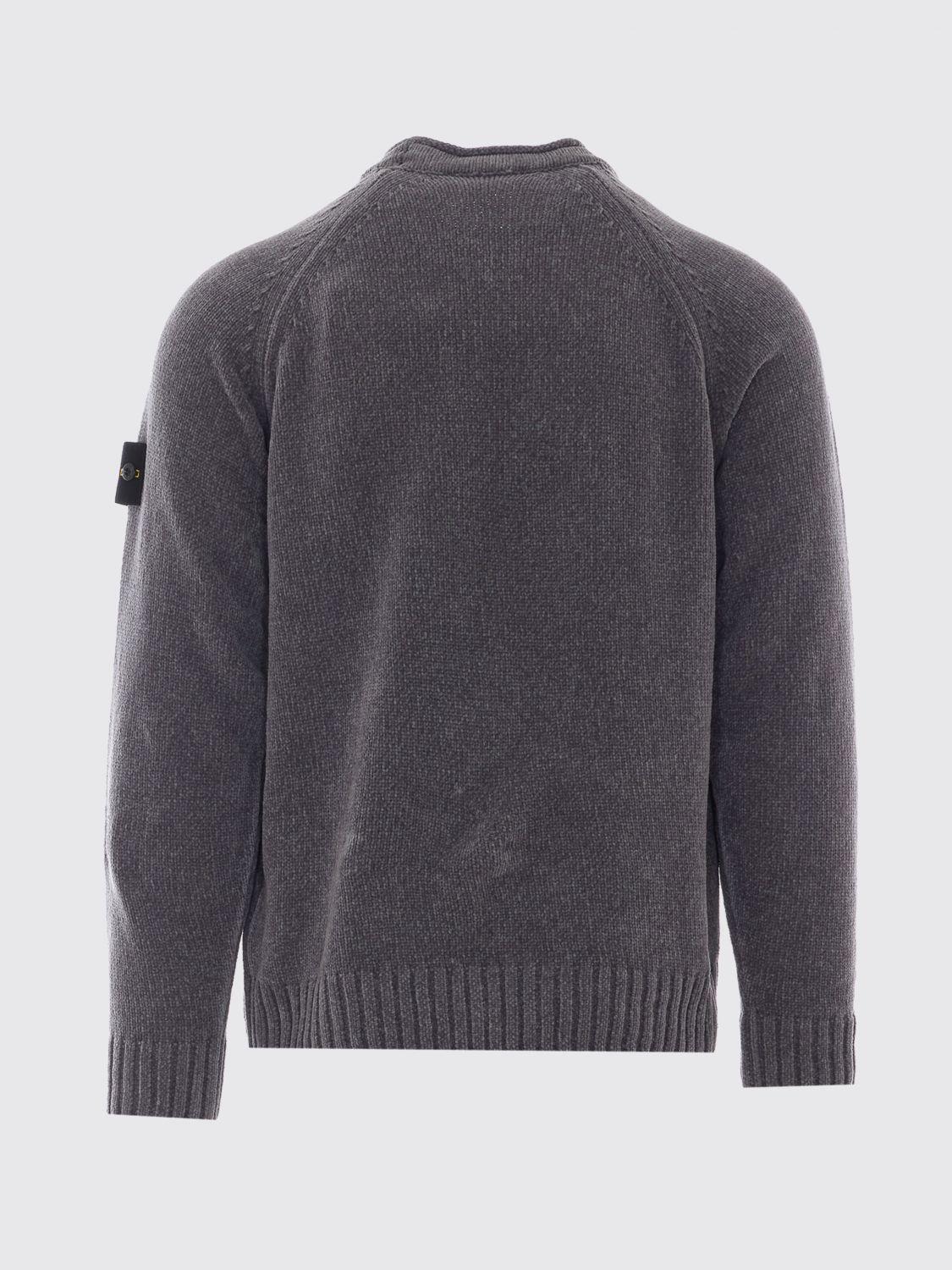 STONE ISLAND Wool Round Neck Knit Sweater Navy Men