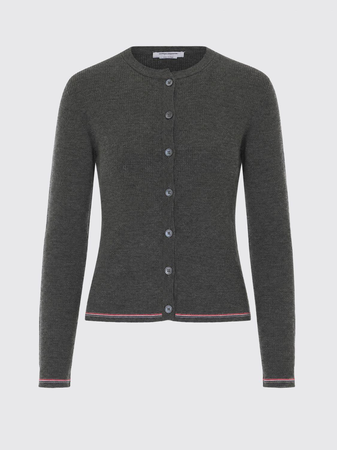 THOM BROWNE Gray Wool Knit Cardigan