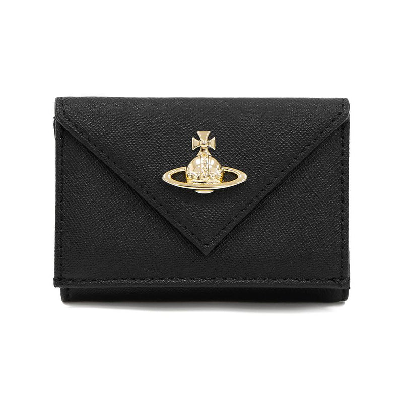 Vivienne Westwood Saffiano Envelope Black Bifold Wallet