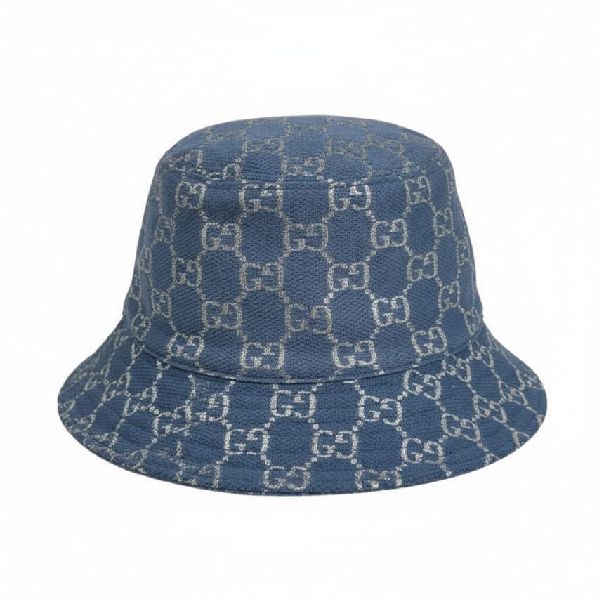 GUCCI GG Lame Bucket Hat Unisex Blue