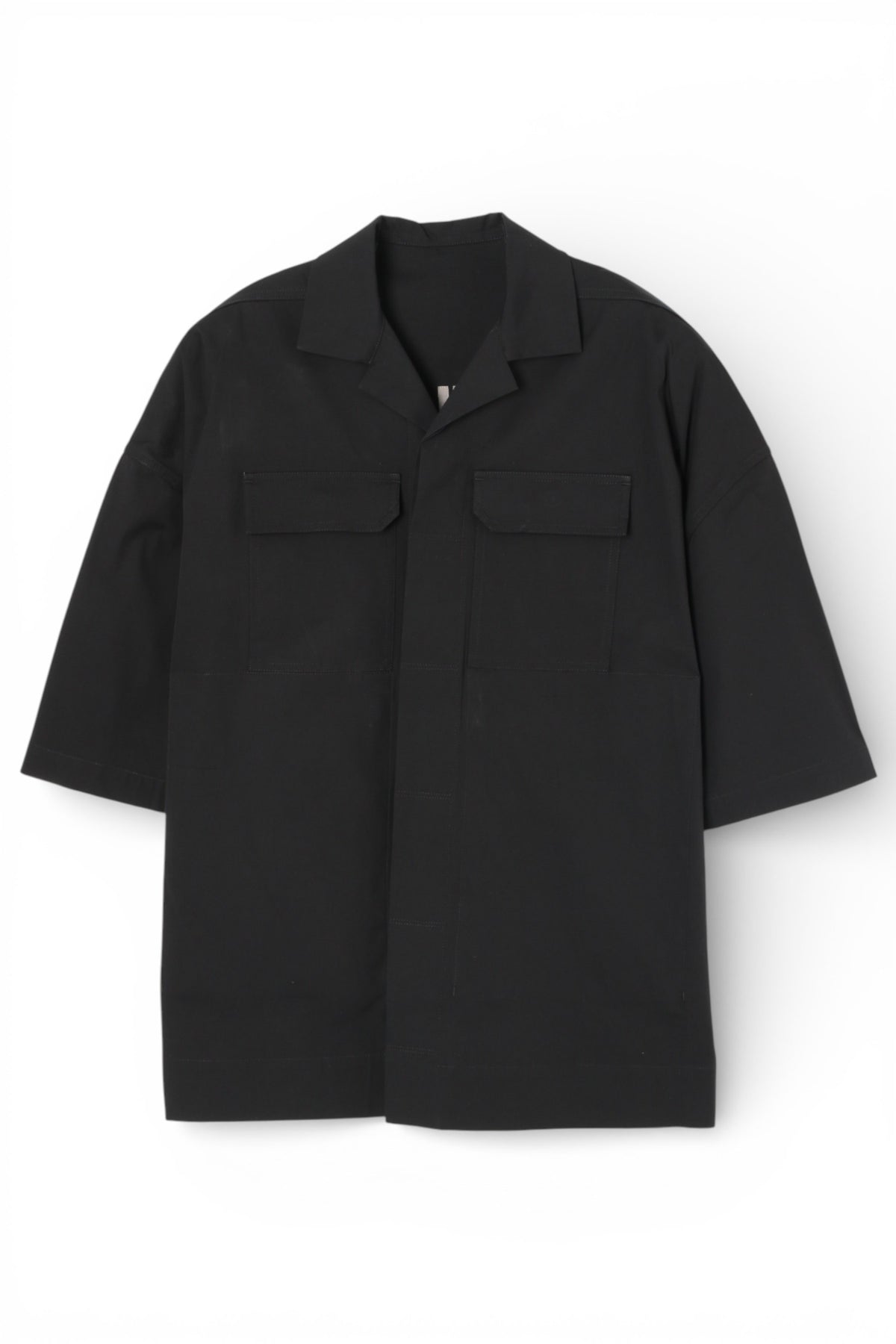 Rick Owens MAGNUM TOMMY Black Short Sleeve Shirt RU01E5298 TE 09