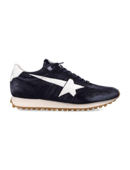 GOLDEN GOOSE Blue Milk Leather Low-Top Sneakers for Men