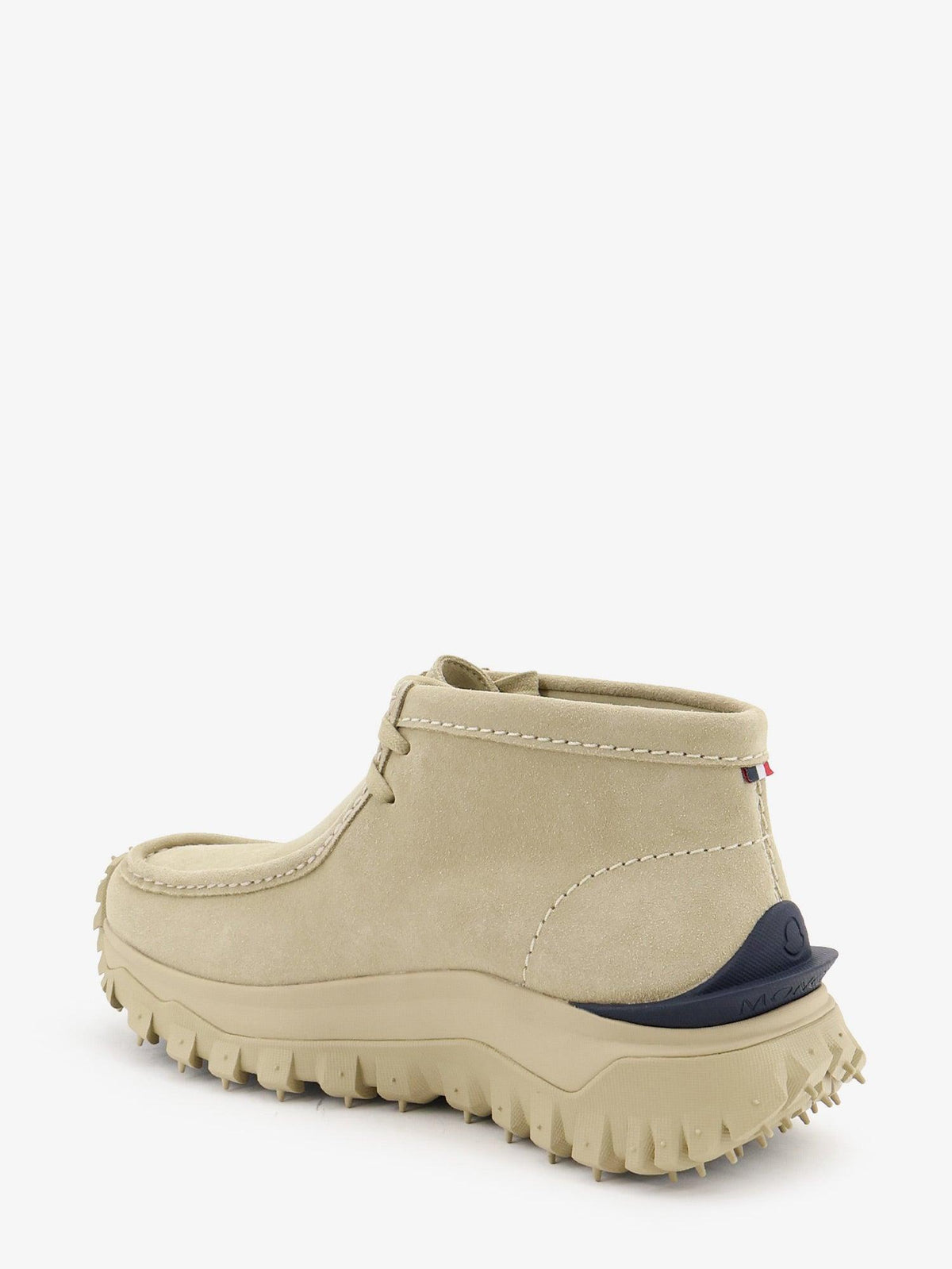 Moncler Black Leather Lace-Up Combat Boots for Men