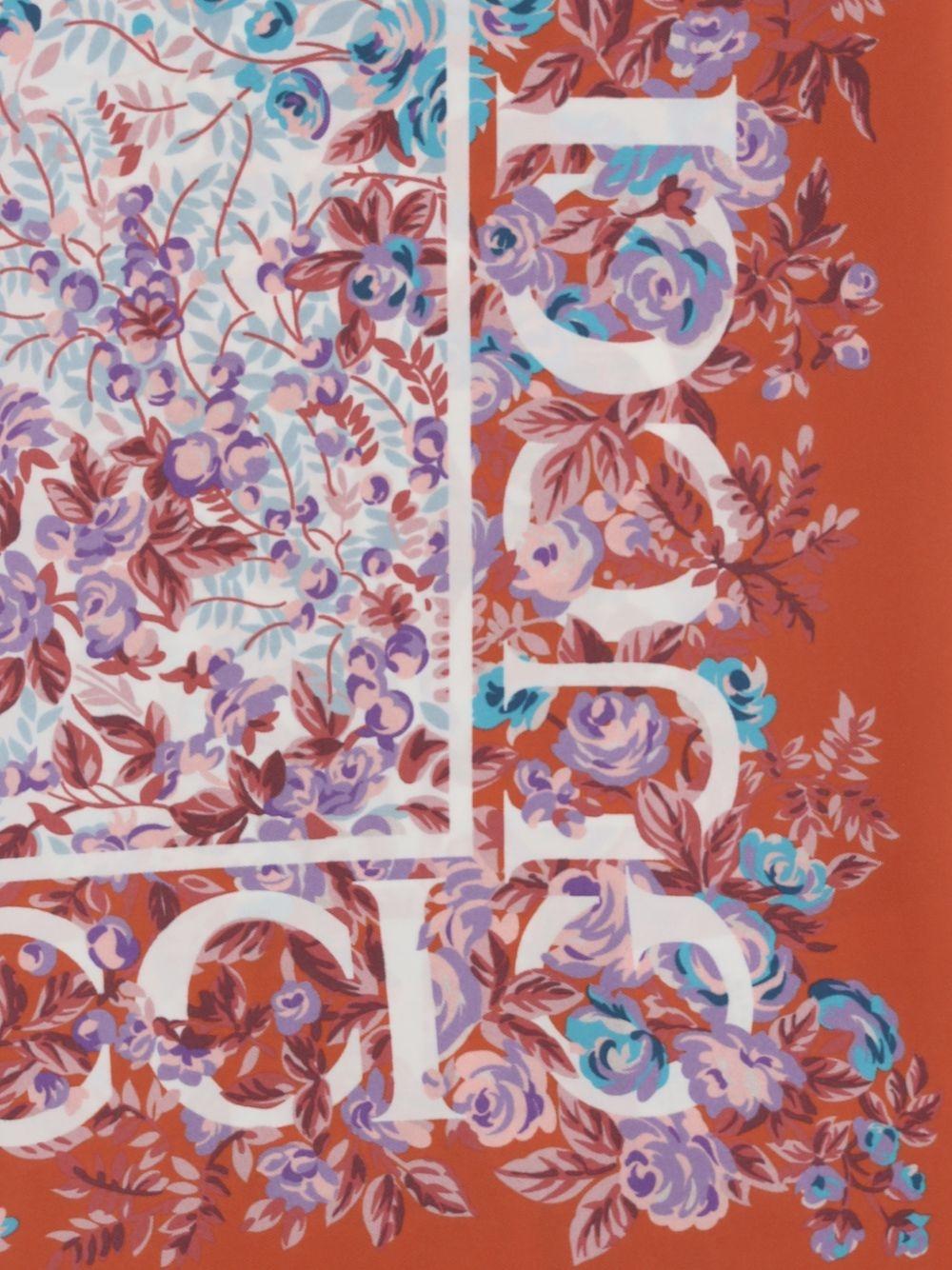 GUCCI Silk Logo Print Scarf