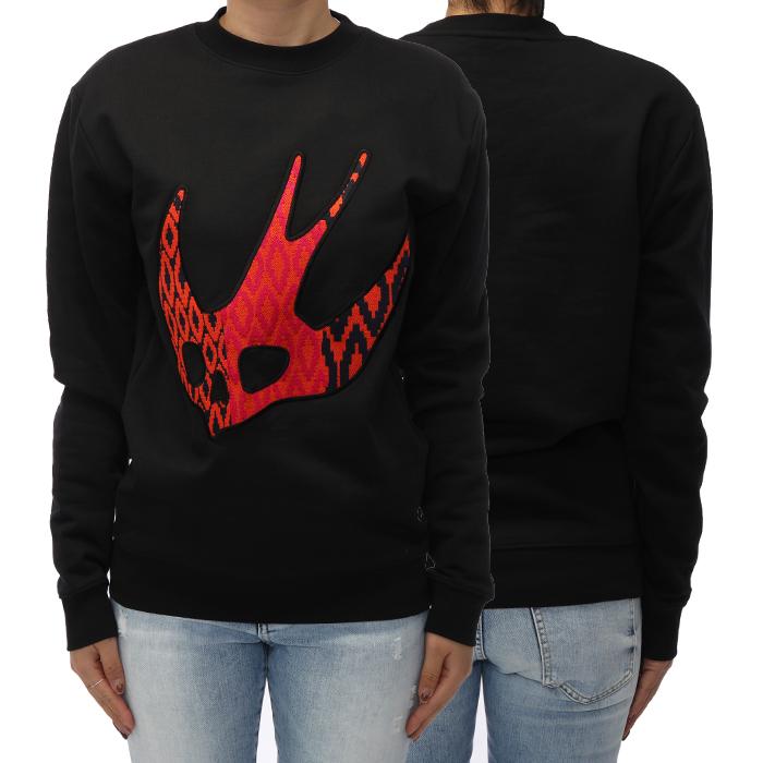 Alexander Mcqueen Embroidered Logo Black Sweatshirt for Women