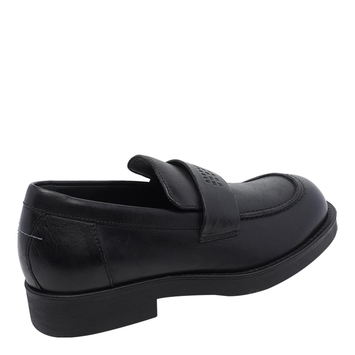 Maison Margiela Black Leather Penny Loafers