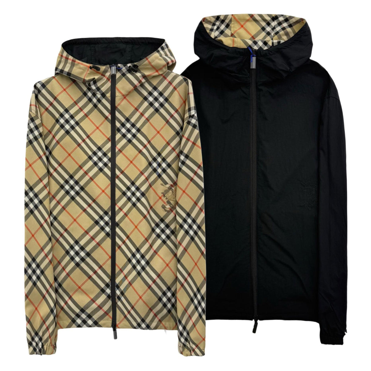 BURBERRY Logo Check Reversible Windbreaker Trfford Jacket 8087219