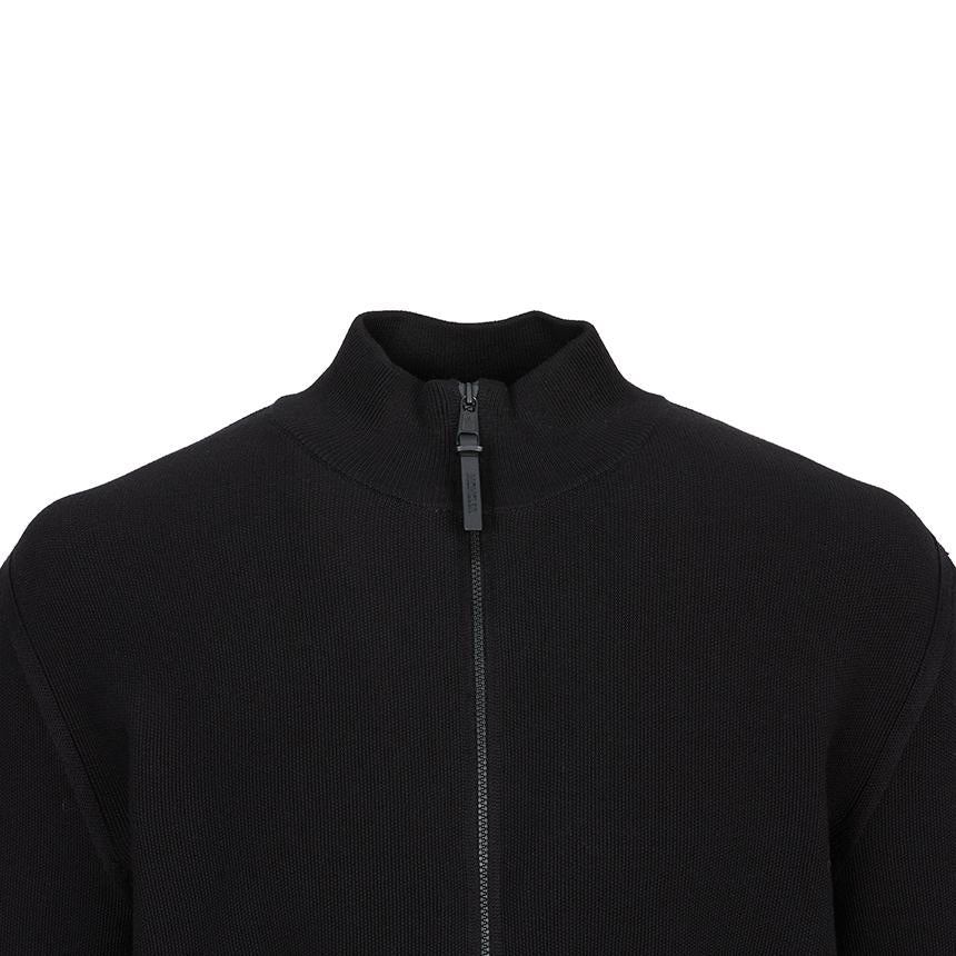 Moncler Men’s Zip-Up Knit Cardigan Black