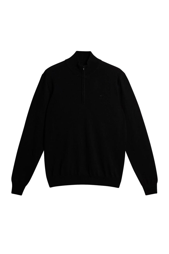 J LINDEBERG Men’s Merino Quarter-Zip Knit Sweater Black