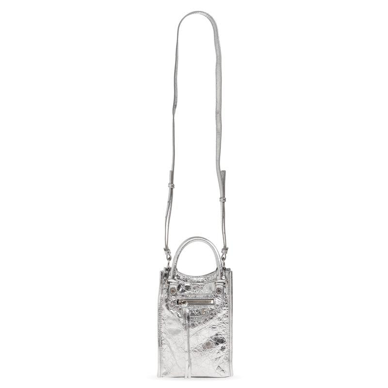BALENCIAGA Le Cagole City Phone Holder Bag Gray Crossbody