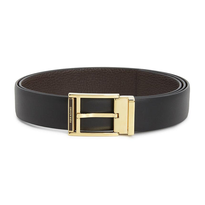 Ferragamo Men’s Reversible Leather Belt Pre-Cut 670571 0786350