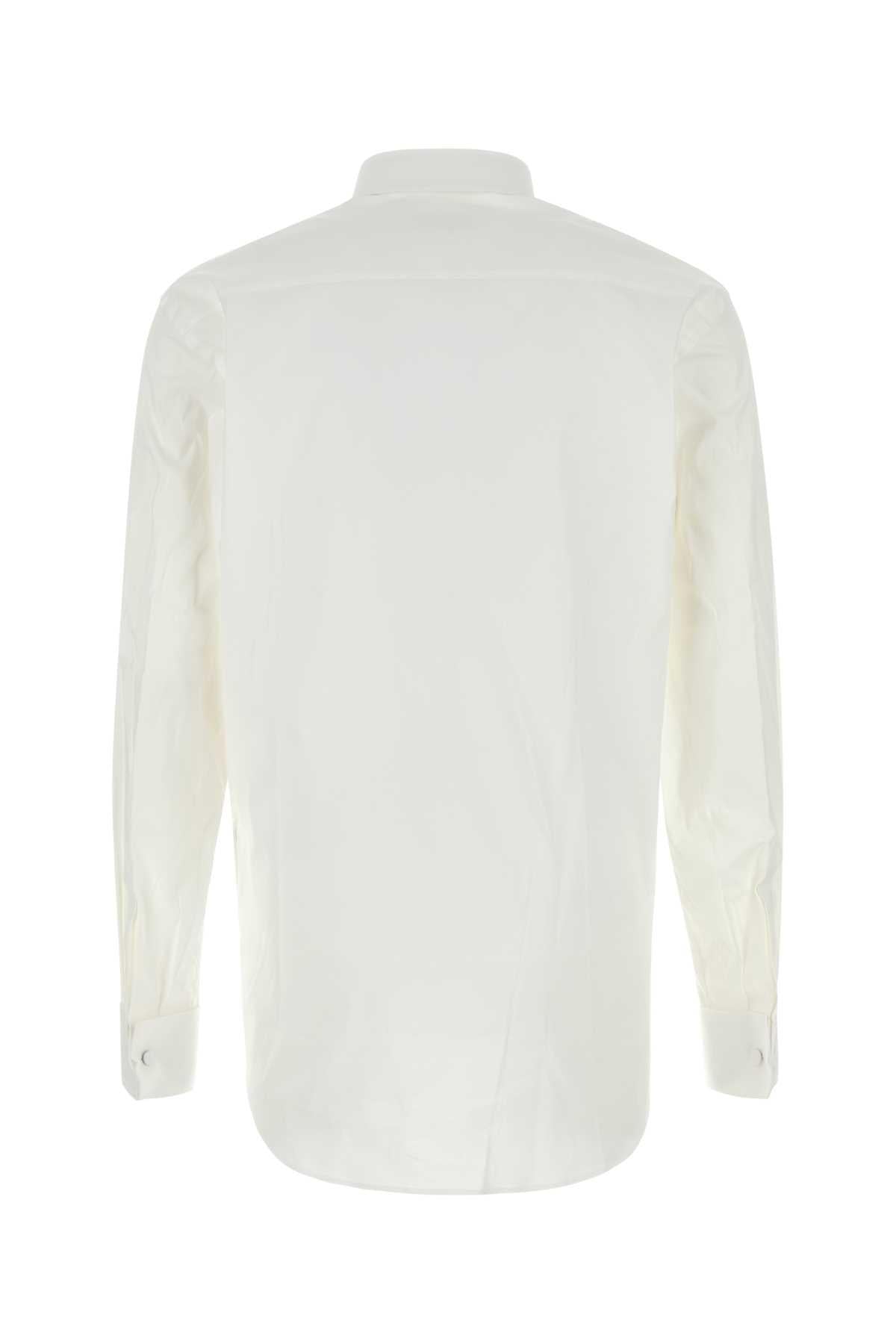PRADA Black Cotton Poplin Long Sleeve Dress Shirt