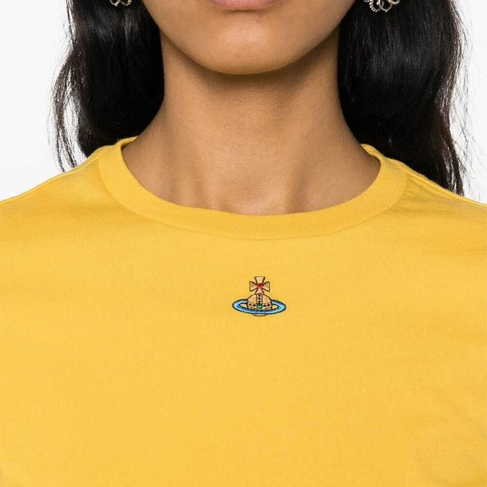 Vivienne Westwood Peru ORB Logo Yellow T-Shirt Unisex Cotton