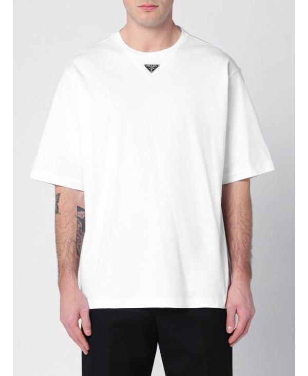 PRADA Black Cotton T-Shirt Men’s Short Sleeve Top