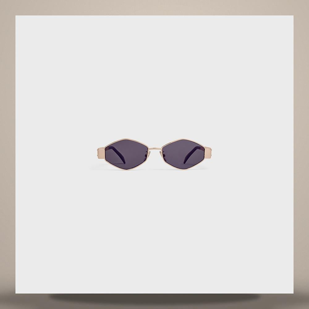 CELINE Triomphe 02 Metal Rose Gold Smoke Sunglasses 4S254CMLB 35RS