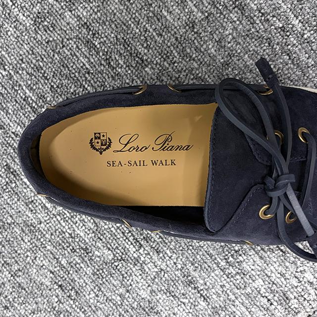 Loro Piana Suede Sea Sail Walk Loafers Brown Men's FAN1317 W000