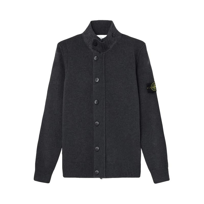 STONE ISLAND Lambswool Zip-Up Cardigan Men’s Navy