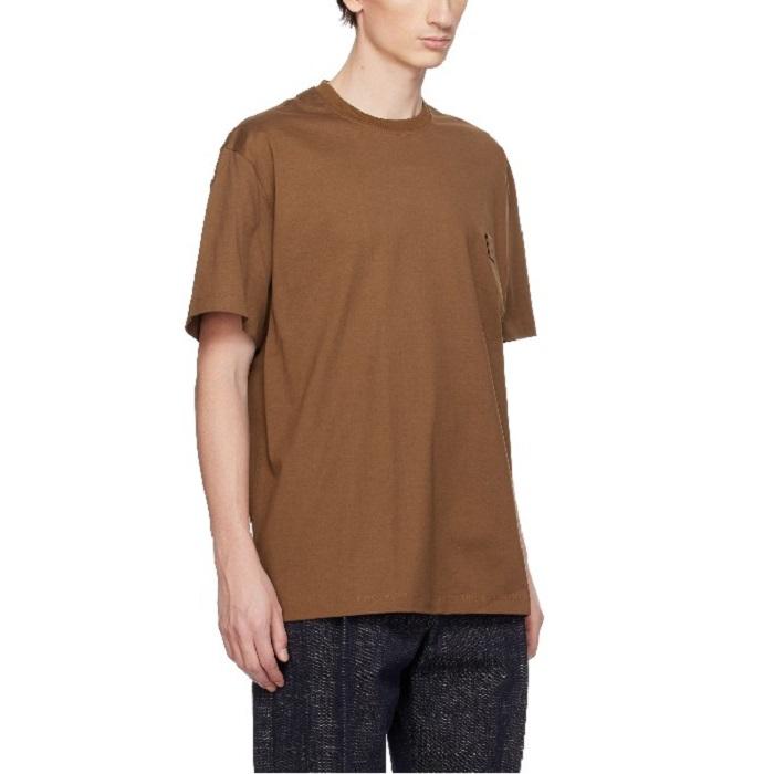 WOOYOUNGMI Brown Cotton Back Logo T-Shirt