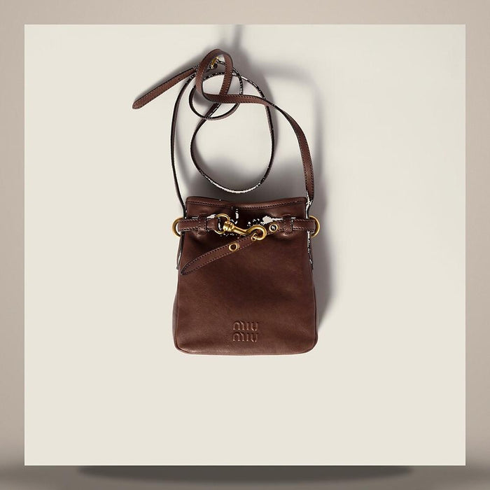Miu Miu Nappa Leather Pouch 5NR461 AEFX F0NBL