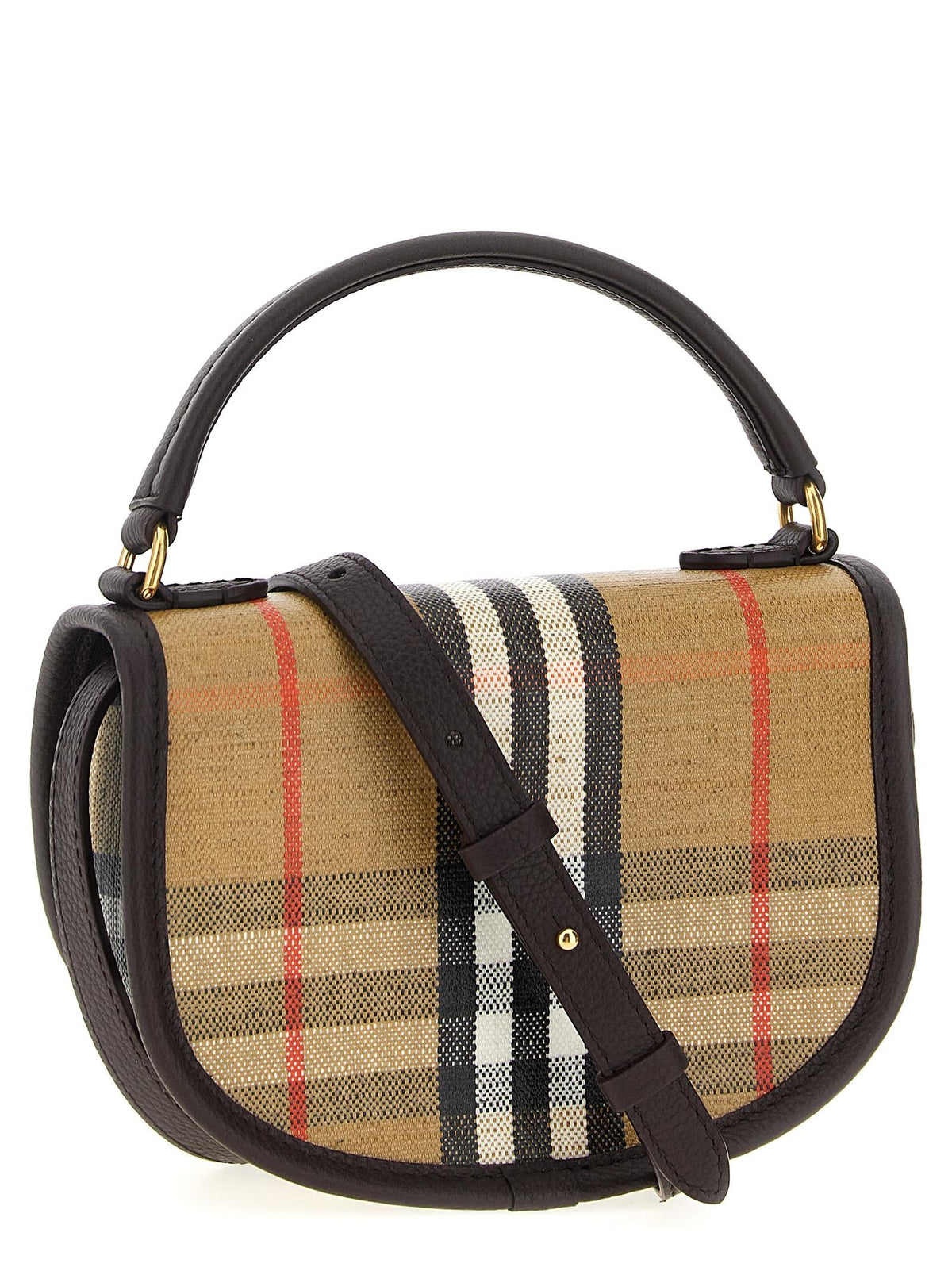 BURBERRY Sand Canvas Leather Tote Bag