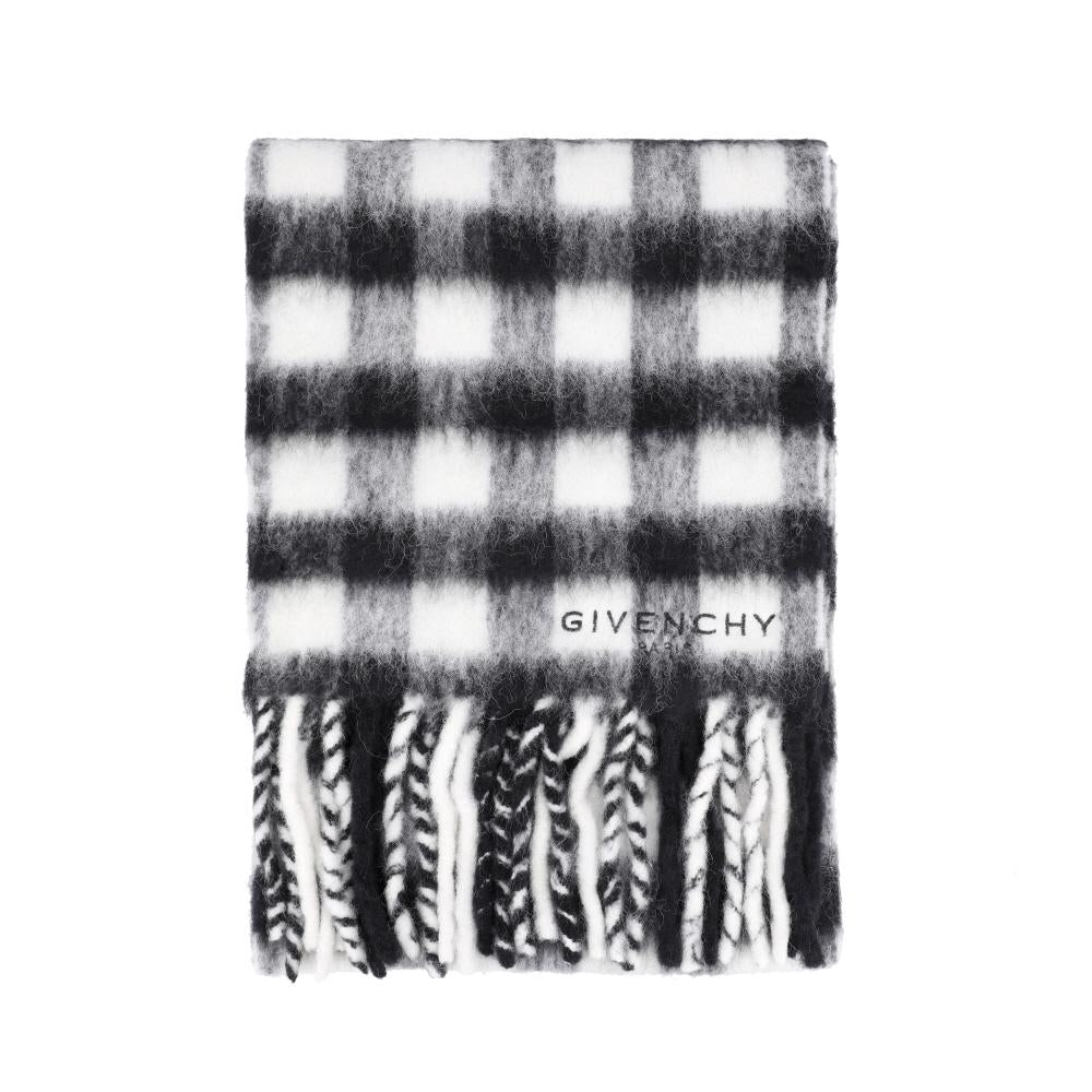 GIVENCHY Alpaca Wool Check Fringe Women’s Scarf BP00GPP0YB 076