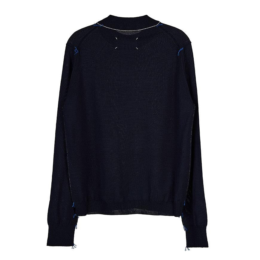 Maison Margiela Women’s Wool Crewneck Knit Sweater Navy