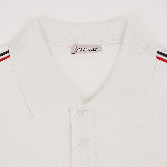 Moncler Men’s Trim Piqué Polo Shirt White