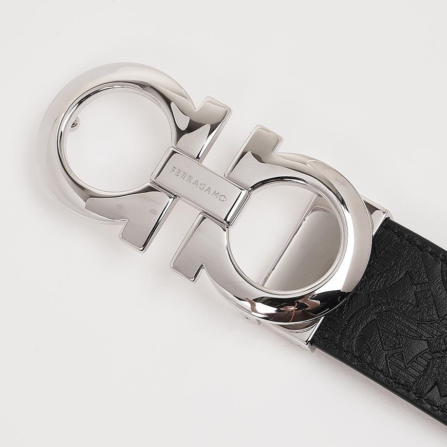 Ferragamo Men’s Gancini Reversible Leather Belt Black/Brown