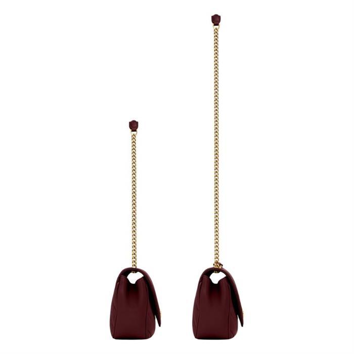 Saint Laurent Rouge Cabernet Leather Shoulder Bag 801437 AAEAX 6197