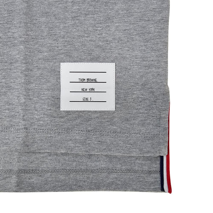 THOM BROWNE Side Slit Relaxed Fit Short Sleeve T-Shirt Gray