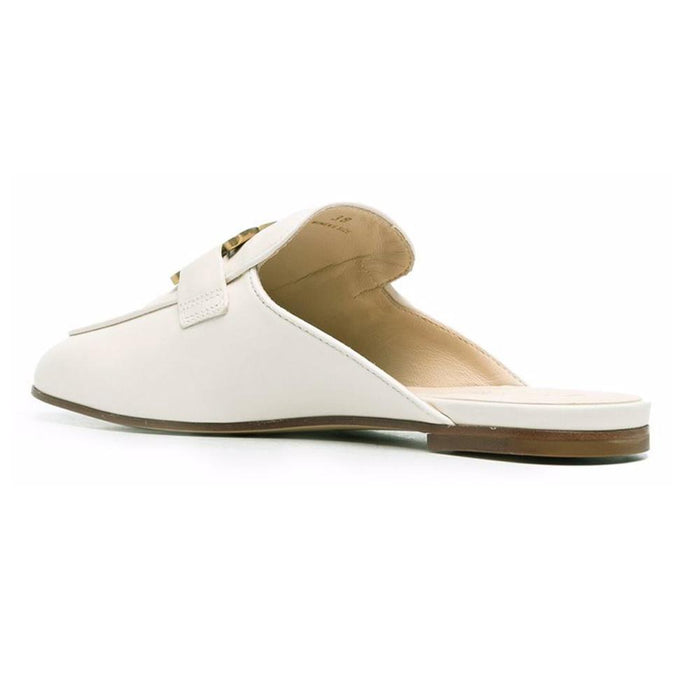 Tods Chain Logo Leather Mules Loafers