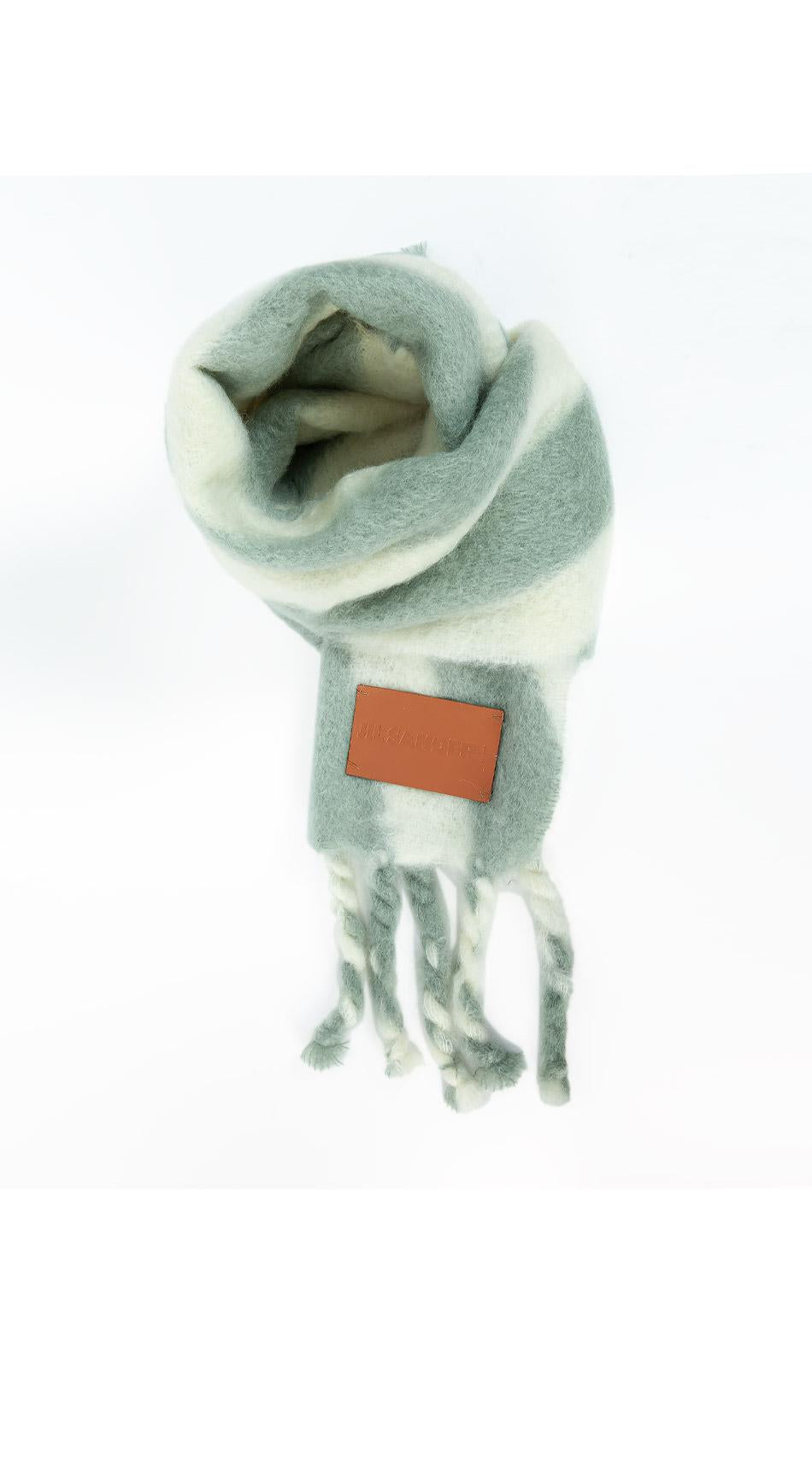 JIL SANDER Hand Knit Wool Mohair Long Scarf J40TE0123 J40041 334