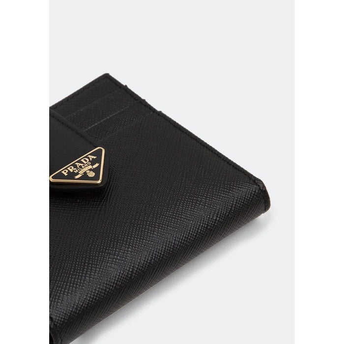 PRADA Saffiano Leather Compact Wallet Black