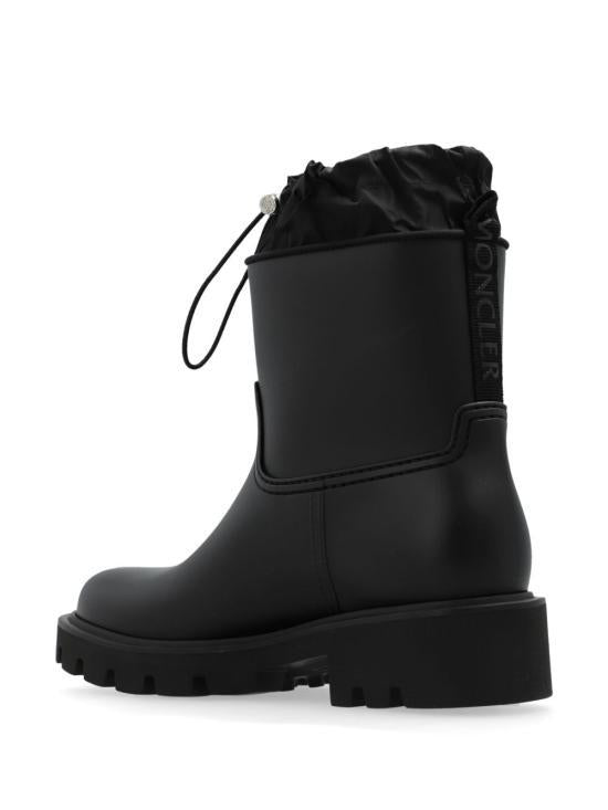 Moncler Black Leather Boots for Women 4G00020 M4522 999 BLACK DOM