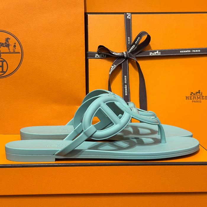 HERMES Egerie Jelly Mint Sandals for Women