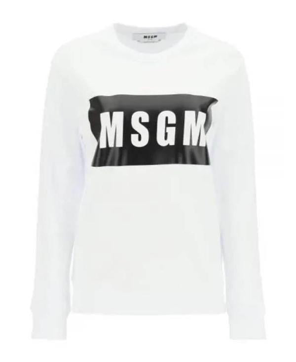 MSGM Box Logo Cotton Sweatshirt