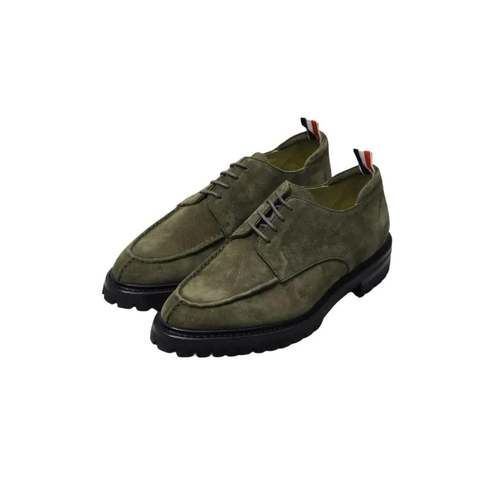 THOM BROWNE Dark Green Suede Men’s Oxford Dress Shoes MFC001B L0037 320